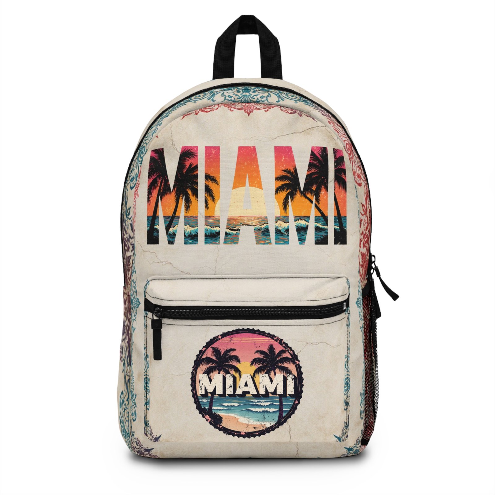 Home Vintage Graphic Miami Backpack